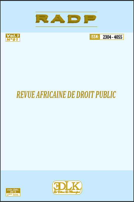 REVUE AFRICAINE DE DROIT PUBLIC